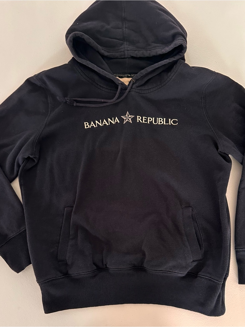 Banana Republic Black Hooded Sweatshirt with White Logo